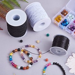 3ロール3スタイルの弾性コード  DIYのジュエリーには  フラット＆ラウンド  ミックスカラー  0.8~1mm  1ロール/スタイル&nbsp;EC-SZ0001-09