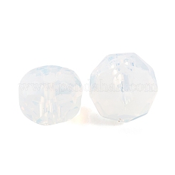透明なk9ガラスビーズ  多面カット  ロンデル  ホワイトオパール  8x5mm  穴：1.2mm&nbsp;GLAA-E048-31