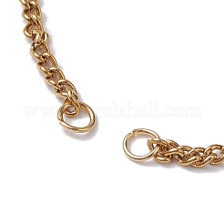 304ステンレススチールチェーンブレスレットの作り方  丸カンとカニカン付き  ゴールドカラー  6-3/4インチ（17cm）&nbsp;AJEW-JB01212-01