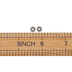 チベット風合金スペーサービーズ  フラットラウンド  アンティークシルバー  6x1.5mm  穴：1.5mm&nbsp;TIBEB-TA0001-07-6mm