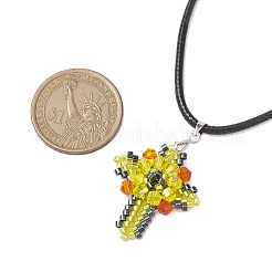 Transparent Electroplate Glass Pendant Necklaces&nbsp;NJEW-MZ00040-03