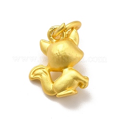 ラックメッキ合金ペンダント  カドミウムフリー＆鉛フリー  丸カン付き  キツネ  マットゴールドカラー  13x11x7mm  丸カン：6x1.1ミリ  内径：3.8mm&nbsp;PALLOY-E006-24MG