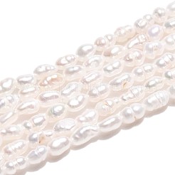 天然養殖淡水パールビーズ連売り  ライス  乳白色  2~5x2~2.5mm  穴：0.3~0.4mm  約45~47個/連  7.09~7.28''（18~18.5センチメートル）&nbsp;PEAR-T006-10