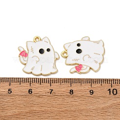 ハロウィンアロイエナメルペンダント  ゴールドカラー  ゴースト  21.5x20.5x1mm  穴：1.6mm&nbsp;STAS-I354-01G-I