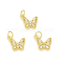 Rack Plating Brass Cubic Zirconia Charms&nbsp;KK-C011-57G