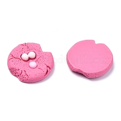 オペーク樹脂カボション  ビスケット  パールピンク  22x20x5mm&nbsp;CRES-J044-10E