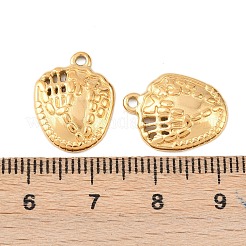 304ステンレスペンダント  野球手袋  イオンプレーティング（ip）  18KGP本金メッキ  17x13x4mm  穴：1.5mm&nbsp;STAS-D390-17G