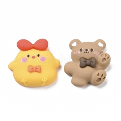 不透明樹脂デコデンカボション  混合動物の形  ミックスカラー  21~24x17~23x7~8mm&nbsp;RESI-H142-B