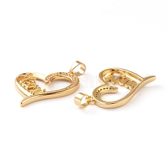 Brass Micro Pave Clear Cubic Zirconia Pendants&nbsp;ZIRC-Z007-08G