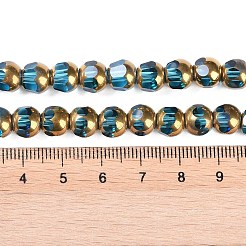 電気メッキガラスビーズセット  フルメッキ  多面カット  ラウンド  空色  7x8mm  穴：1.5mm  約42個/連  12.20''（31センチメートル）&nbsp;X-EGLA-Q128-04A-FP04