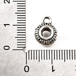 チベットスタイルの合金チューブベイル  カドミウムフリー＆鉛フリー  アンティークシルバー  12x9x5mm  穴：2mm  内径：3.5mm  約790個/1000g&nbsp;TIBE-L008-42AS