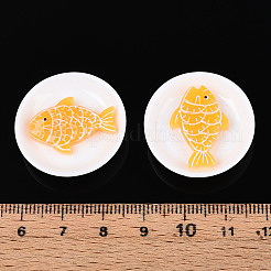 オペーク樹脂カボション  模造食品  魚  ミックスカラー  27.2~28x7.5~8mm&nbsp;CRES-T025-12M