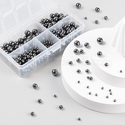 340Pcs 4 Sizes Non-Magnetic Synthetic Hematite Beads Strands&nbsp;G-LS0001-16