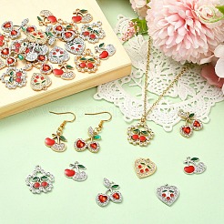 32Pcs 8 Styles Alloy Crystal Rhinestone Pendants&nbsp;FIND-YW0012-47
