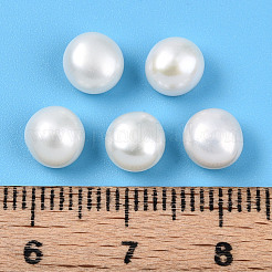 グレード3a 天然養殖淡水真珠ビーズ  片穴  半円形ビーズ  乳白色  6.5~7x4.5~5mm  穴：1~1.2mm&nbsp;PEAR-N018-3A-6570A
