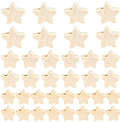 180 個 3 スタイルの木製ビーズ  スター  ミックスカラー  11~20x12~20x5~6mm  穴：2~2.5mm  60個/スタイル&nbsp;WOOD-PA0001-64