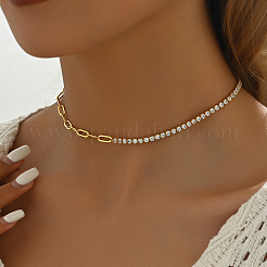 Fashionable Brass Clear Cubic Zirconia Cup Chain Necklaces&nbsp;MG3288