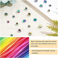 50Pcs 5 Style PVD Vacuum Plating 304 Stainless Steel Beads&nbsp;STAS-UN0025-16