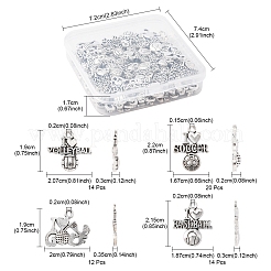 60Pcs 4 Styles Tibetan Style Zinc Alloy Pendants&nbsp;TIBEP-FS0001-35