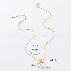3Pcs Minimalist Stainless Steel Pave Imitation Pearl Shell Shape Pendant Necklaces for Women&nbsp;RY2532