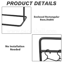 鉄製の人形用洋服ラックとハンガー  ドールハウス家具アクセサリー用  ブラック  ラック：150x70x120mm  1 PC  ハンガー：24x40x3mm  10pc&nbsp;DJEW-FH0001-17A