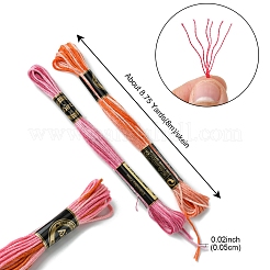 12 かせ 12 色 6 層ポリエステル刺繍糸  クロスステッチの糸  セグメント染め  レッド  0.5mm  約8.75ヤード（8m）/かせ  1 かせ/色&nbsp;OCOR-FS0001-01A-02