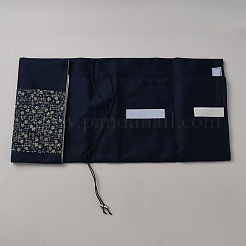 綿のブックカバー  ノートブックラップ  花模様の長方形  ブラック  555x410x1mm&nbsp;AJEW-WH0643-187