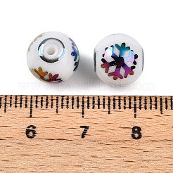 Christmas Opaque Glass Beads&nbsp;X-EGLA-R113-01D