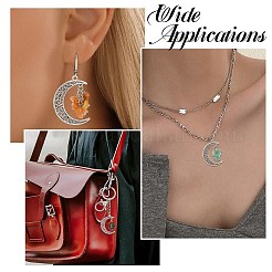 20Pcs 10 Colors Crescent Moon Tibetan Style Alloy with Gemstone Chip Pendants&nbsp;PALLOY-CJ00174