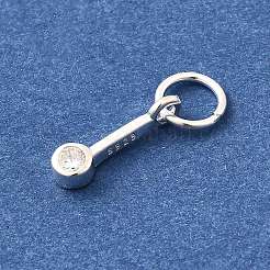 925 Streling Silver Pave Clear Cubic Zirconia Flat Round Charms&nbsp;LS-STER-I022-03S
