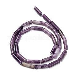 天然レピドライト/パープルマイカストーンビーズ連売り  コラム  13~14x4mm  穴：1.2mm  約29~30個/連  15.16''~15.75''（38.5~40センチメートル）&nbsp;G-F247-45