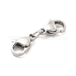 変色しない304ステンレススチール製ダブルロブスタークロウ留め金  ステンレス鋼色  24mm&nbsp;LS-STAS-E178-01B-P