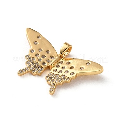 Brass Micro Pave Cubic Zirconia Pendants&nbsp;KK-P320-03B-G