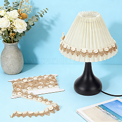 3Yards Cotton and Linen & Shell Beaded Trim Ribbon&nbsp;DIY-PH0038-27