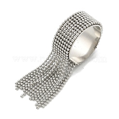 丸いボールタッセル 304 ステンレススチール カフリング 女性用  ステンレス鋼色  10mm  内径：19mm&nbsp;RJEW-U039-03P