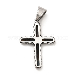 304ステンレスペンダント  クロスチャーム  アンティークシルバー  32x22x3mm  穴：8x5mm&nbsp;STAS-K243-08AS