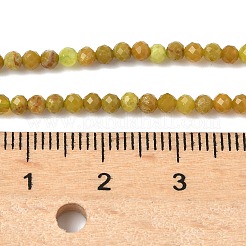 天然黄緑オパールビーズ連売り  多面カット  ラウンド  2mm  穴：0.5mm  約194個/連  15.31''（38.9センチメートル）&nbsp;G-D306-A06-2mm