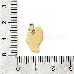 304ステンレススチールエナメルペンダント  イオンプレーティング（ip）  ぶどうチャーム  18KGP本金メッキ  赤ミディアム紫  18x10.5x1.5mm  穴：1.6mm&nbsp;STAS-I336-32G