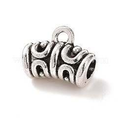 チベットスタイルの合金チューブベイル  ループベイル  ペンダントベイル  カーブチューブ  アンティークシルバー  9.5x12x6mm  穴：1.4mm  内径：3mm  446個/ 500g&nbsp;PALLOY-P293-213
