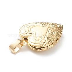 Brass Locket Pendants&nbsp;KK-P199-16G