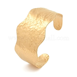 304 Stainless Steel Textured  Open Cuff Bangles for Women&nbsp;BJEW-R008-03G