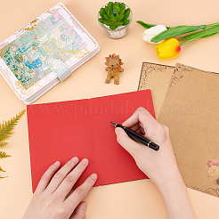 Rectangle with Pattern Wooden Greeting Cards&nbsp;DIY-CP0006-75D