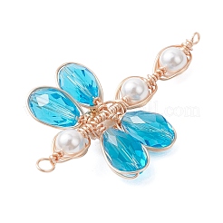 Dragonfly Glass Beaded Connector Charms&nbsp;PALLOY-TA00315-03
