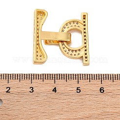 Brass Micro Pave Clear Cubic Zirconia Fold Over Clasps&nbsp;KK-P291-13G