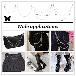 4Pcs 4 Styles Brass Twisted Purse Chains&nbsp;HJEW-PH02054