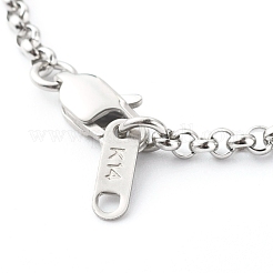 変色しにくい304ステンレススチールのローロチェーンブレスレット  ステンレス鋼色  7-1/2インチ（19cm）&nbsp;BJEW-JB06447-01