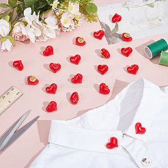 20Pcs Resin Heart Badge for Backpack Clothes&nbsp;HEAR-PH0001-02A