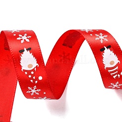 5ヤードのクリスマスポリエステルプリントリボン  ギフト包装用  サンタクロース  5/8インチ（16mm）&nbsp;OCOR-A008-01B