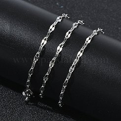 2.3mm 304ステンレススチール製ダップチェーンネックレス（女性用）  変色なし  ステンレス鋼色  19.69インチ（50cm）&nbsp;SA-CBACA62-04P