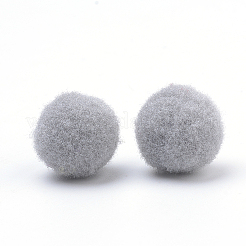 DIYドールクラフト  ポリエステルポンポムボール  ラウンド  銀  14~15mm&nbsp;AJEW-T001-15mm-26